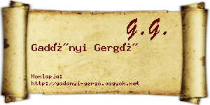 Gadányi Gergő névjegykártya